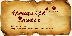 Atanasije Mandić vizit kartica